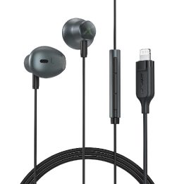 ausinės į ausis su 1,2 m Lightning jungtimi - juodos spalvos