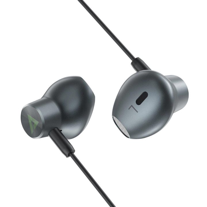 ausinės į ausis su 1,2 m Lightning jungtimi - juodos spalvos