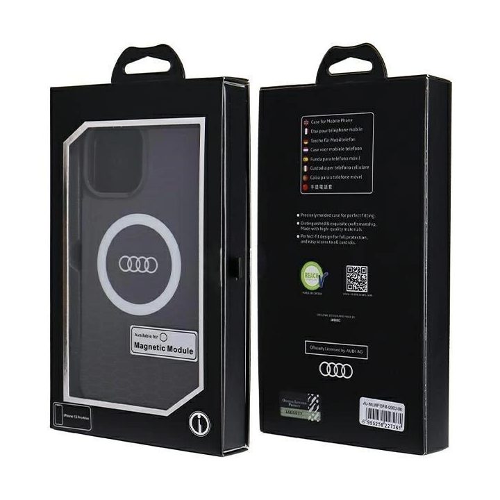 Audi IML Big Logo MagSafe dėklas iPhone 13 Pro Max - juodas