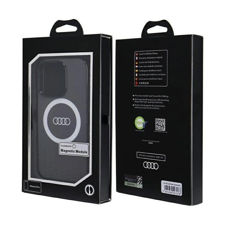 Audi IML Big Logo MagSafe dėklas iPhone 14 Pro - juodas