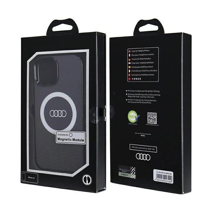 Audi IML Big Logo MagSafe dėklas iPhone 15 / 14 / 13 - juodas