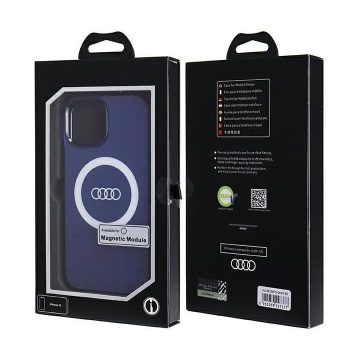 Audi IML IML Big Logo MagSafe dėklas iPhone 15 / 14 / 13 - mėlynas