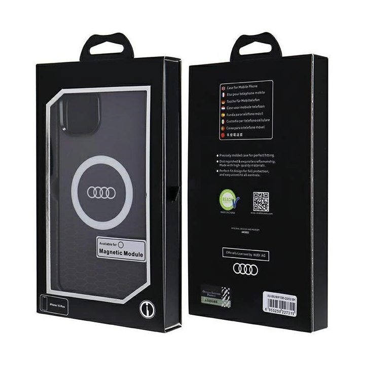 Audi IML IML Big Logo MagSafe dėklas iPhone 15 Plus / 14 Plus - juodas