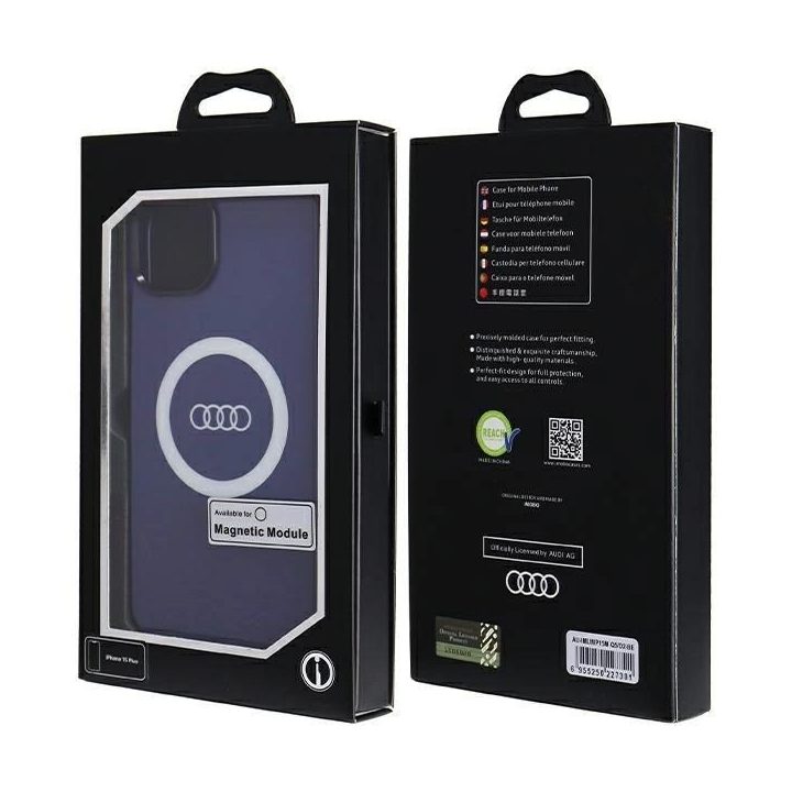 Audi IML IML Big Logo MagSafe dėklas iPhone 15 Plus / 14 Plus - mėlynas