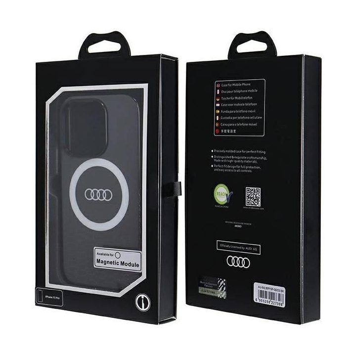 Audi IML Big Logo MagSafe dėklas iPhone 15 Pro - juodas