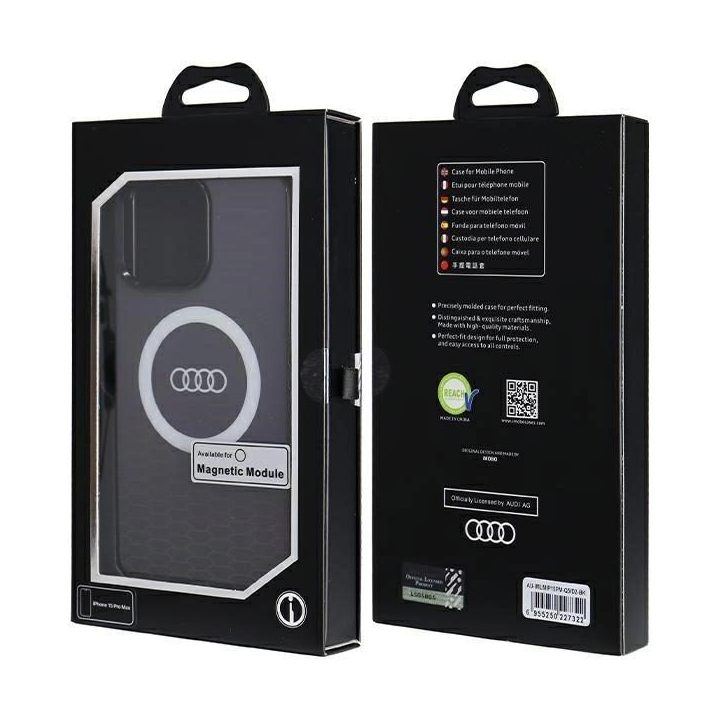 Audi IML Big Logo MagSafe dėklas iPhone 15 Pro Max - juodas
