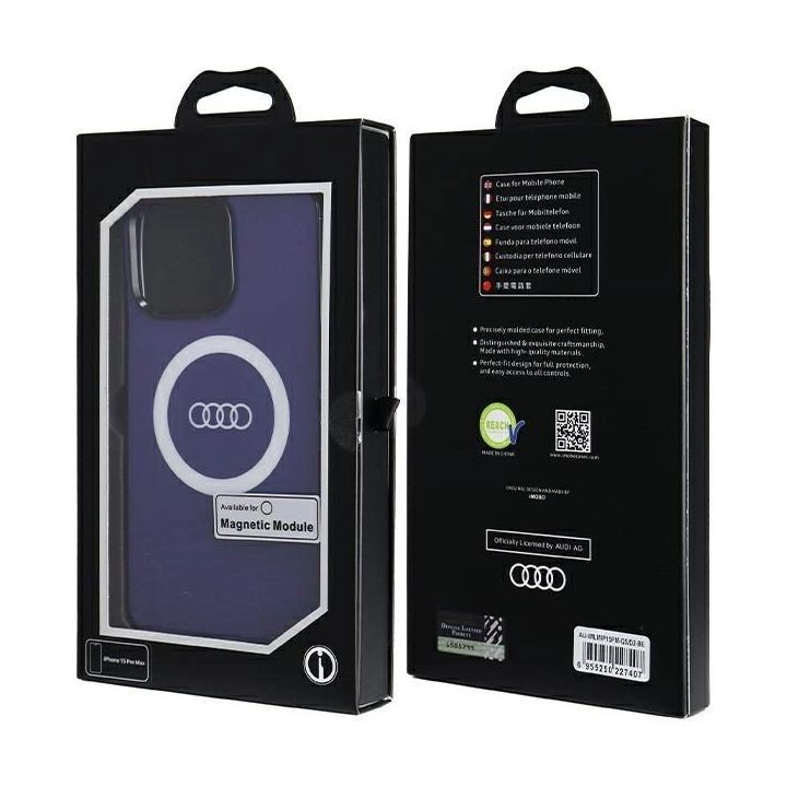 Audi IML IML Big Logo MagSafe dėklas iPhone 15 Pro Max - mėlynas
