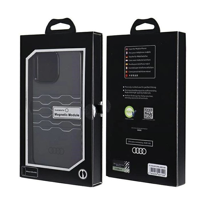 Audi IML MagSafe dėklas iPhone 15 Pro Max - juodas