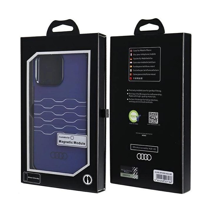 Audi IML MagSafe dėklas iPhone 15 Pro Max - mėlynas