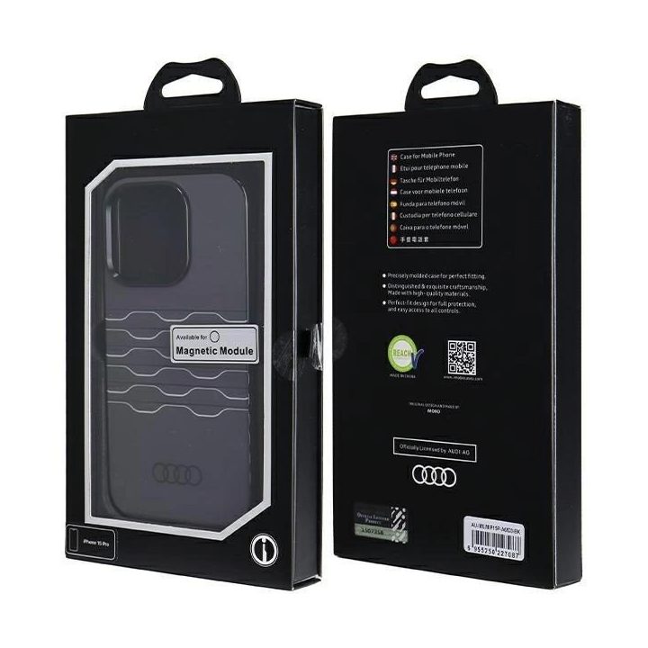 Audi IML MagSafe dėklas iPhone 15 Pro - juodas