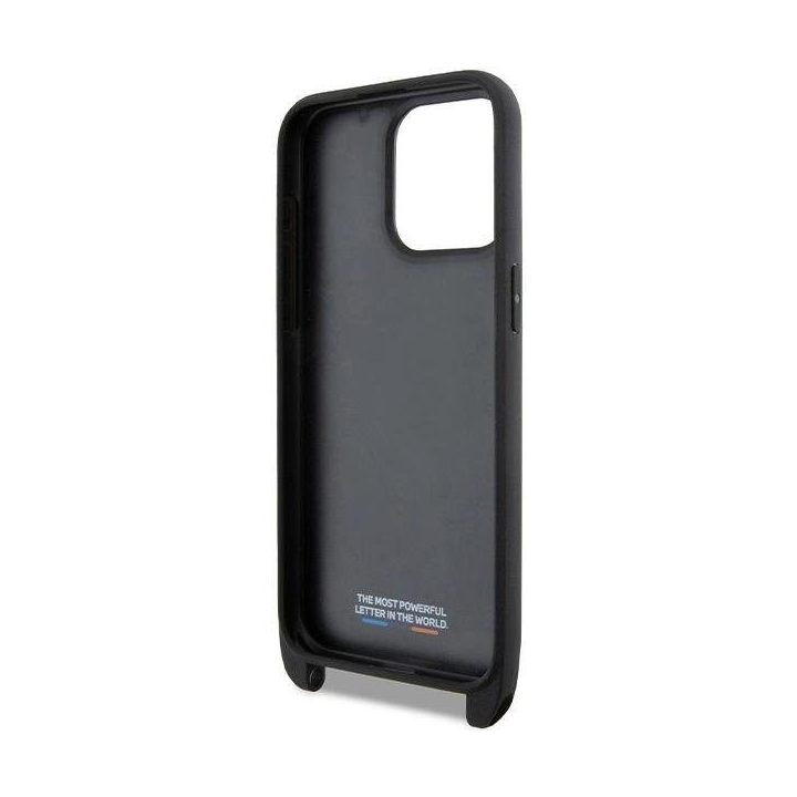 BMW M Edition Carbon Stripe & Strap dėklas iPhone 15 Pro - juodas