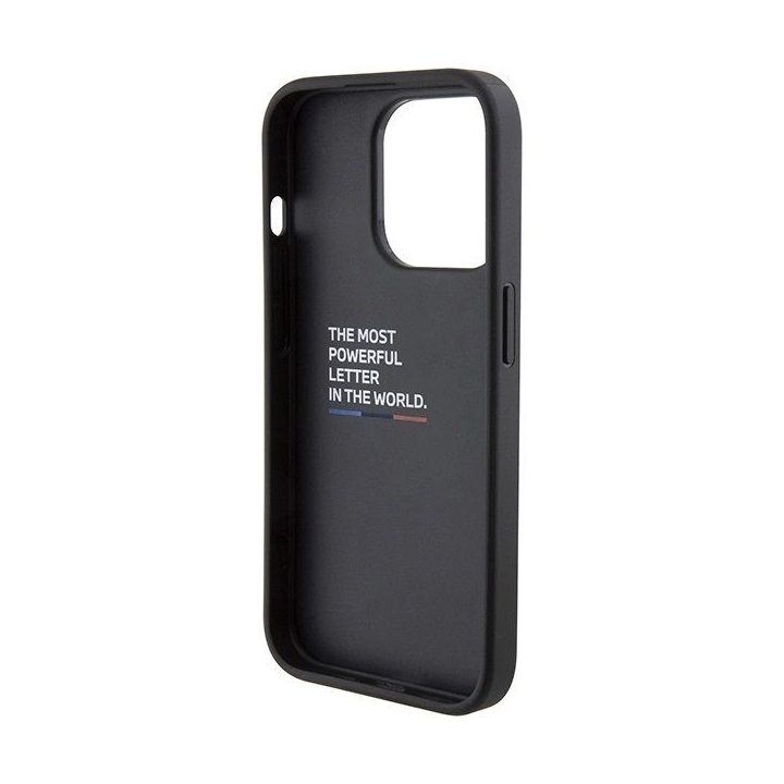 BMW M Grip Stand Bicolor dėklas iPhone 15 Pro - tamsiai mėlynas