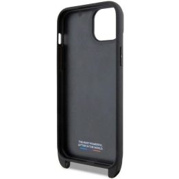 BMW M Edition Carbon Tricolor Lines & Strap dėklas iPhone 15 Plus / 14 Plus - juodas