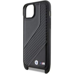 BMW M Edition Carbon Stripe & Strap dėklas iPhone 15 / 14 / 13 - juodas