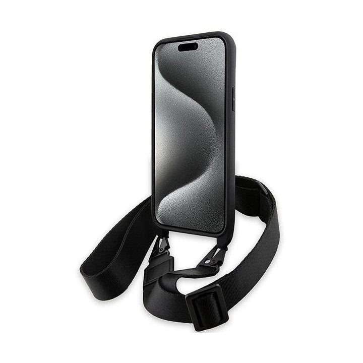 BMW M Edition Carbon Stripe & Strap dėklas iPhone 15 / 14 / 13 - juodas