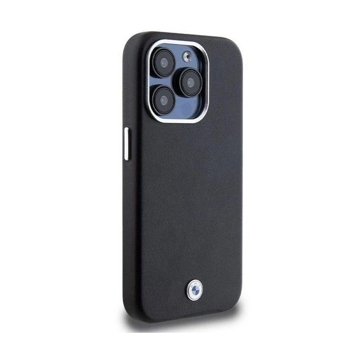 BMW Signature Wrapped Metal MagSafe dėklas iPhone 14 Pro - juodas