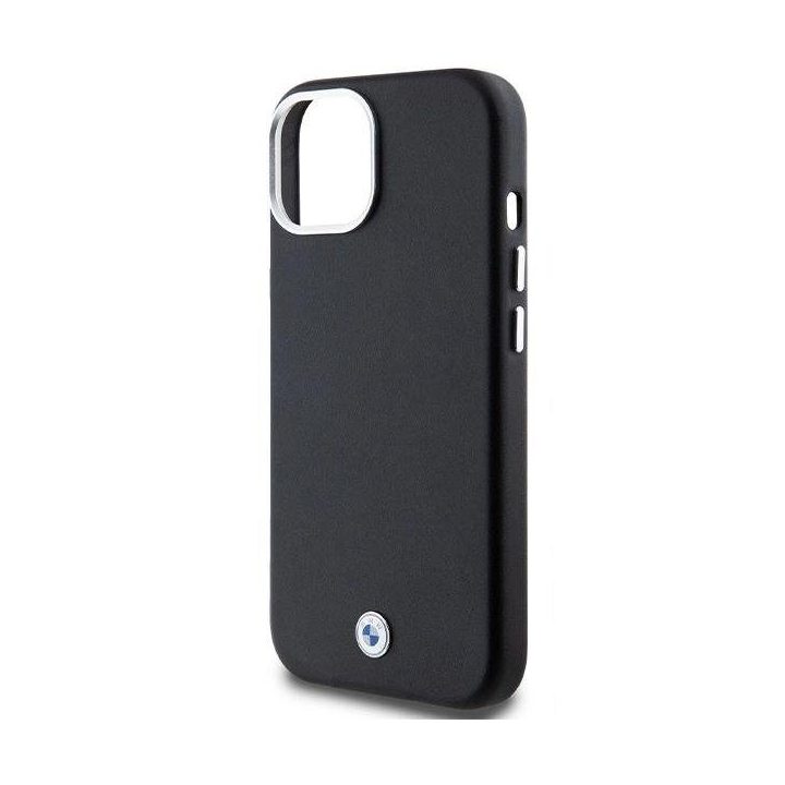 BMW parašu aptrauktas metalinis MagSafe dėklas iPhone 14/15/13 - juodas