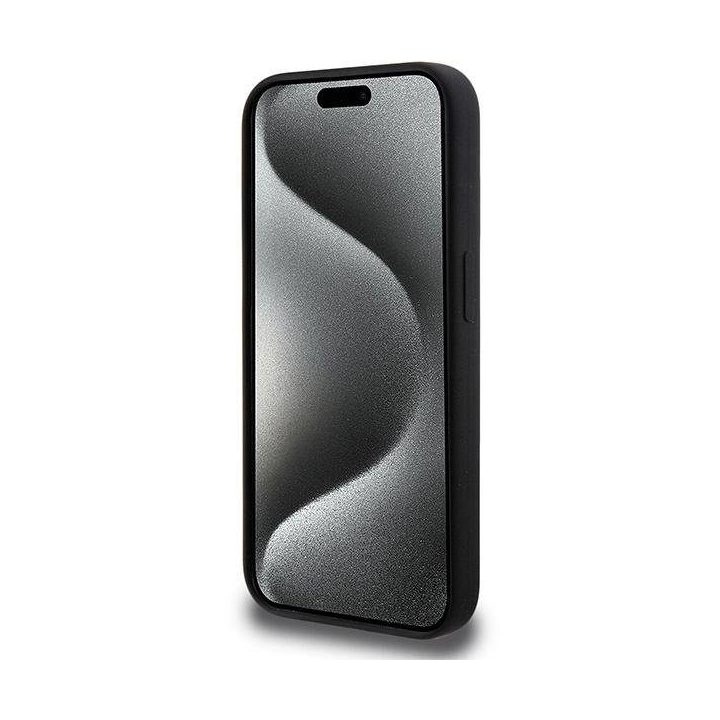 BMW M silikoninis MagSafe dėklas iPhone 15 Pro - juodas