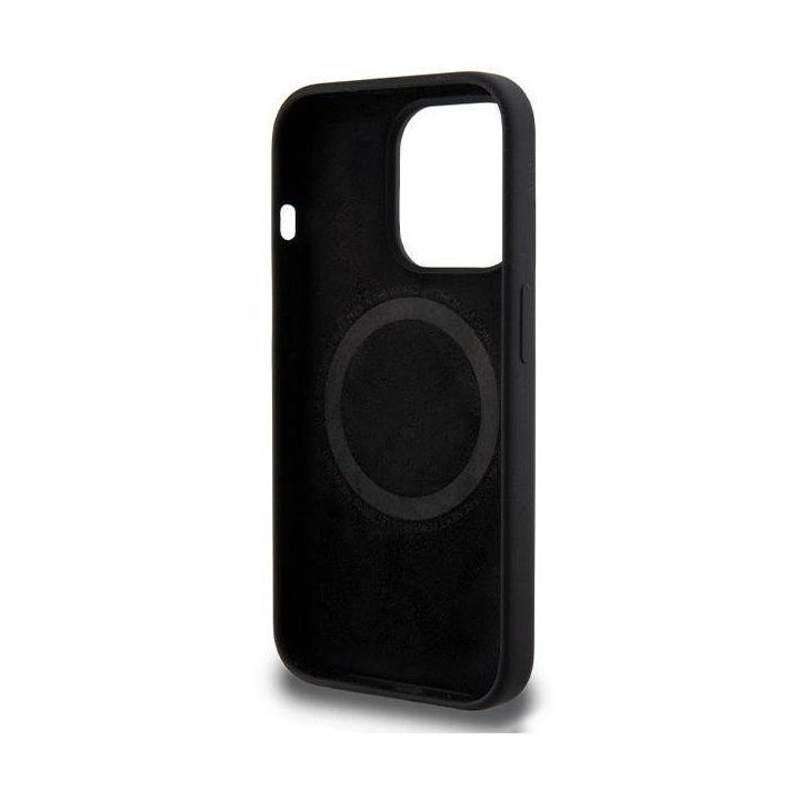 BMW M silikoninis MagSafe dėklas iPhone 15 Pro - juodas