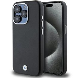 BMW Signature Wrapped Metal MagSafe dėklas iPhone 15 Pro - juodas