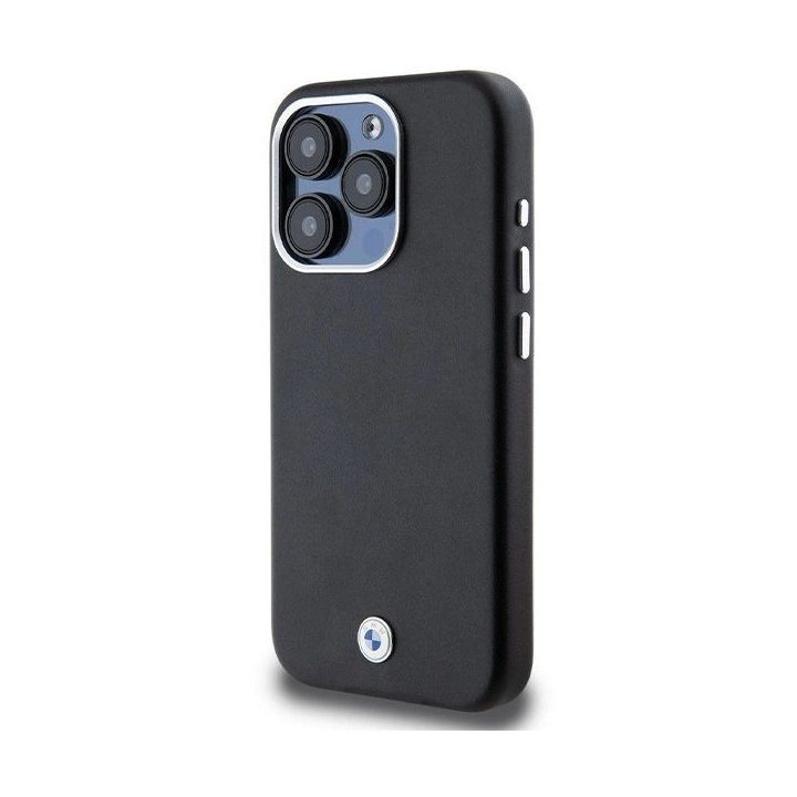 BMW Signature Wrapped Metal MagSafe dėklas iPhone 15 Pro - juodas