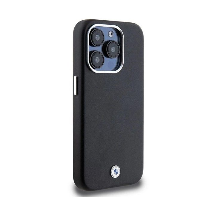 BMW Signature Wrapped Metal MagSafe dėklas iPhone 15 Pro - juodas