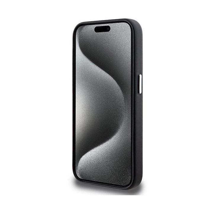 BMW Signature Wrapped Metal MagSafe dėklas iPhone 15 Pro - juodas