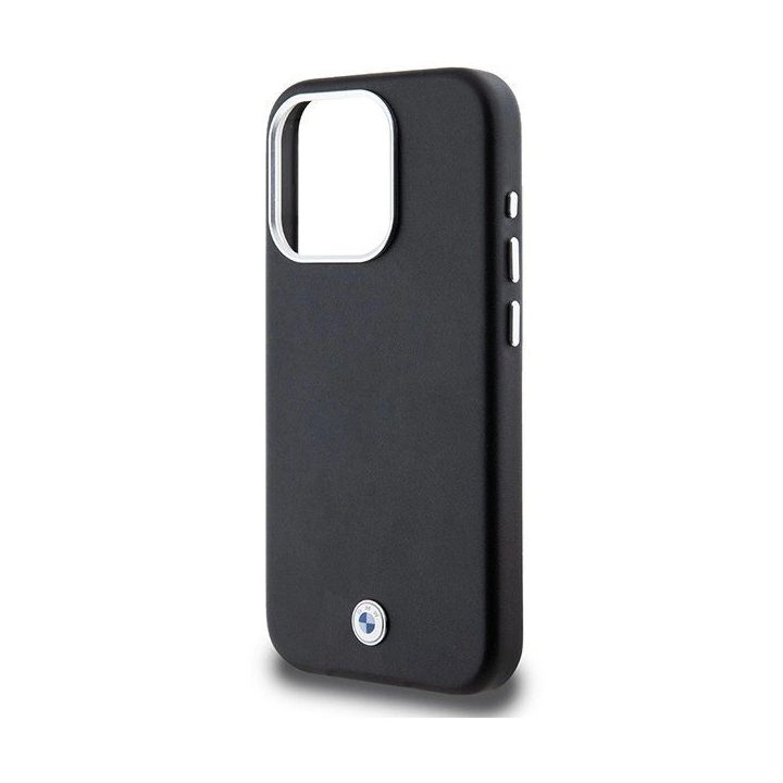 BMW Signature Wrapped Metal MagSafe dėklas iPhone 15 Pro - juodas