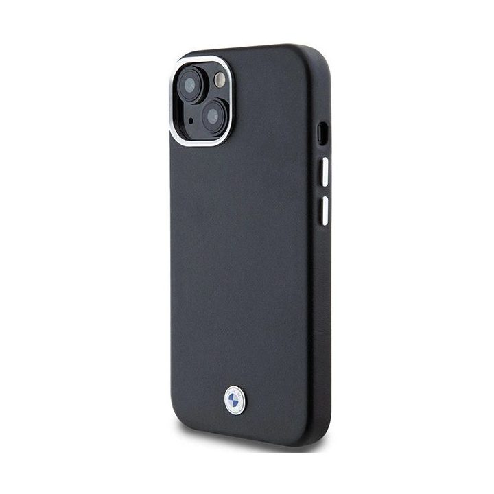 BMW Signature Wrapped Metal MagSafe dėklas iPhone 15 Plus / 14 Plus - juodas
