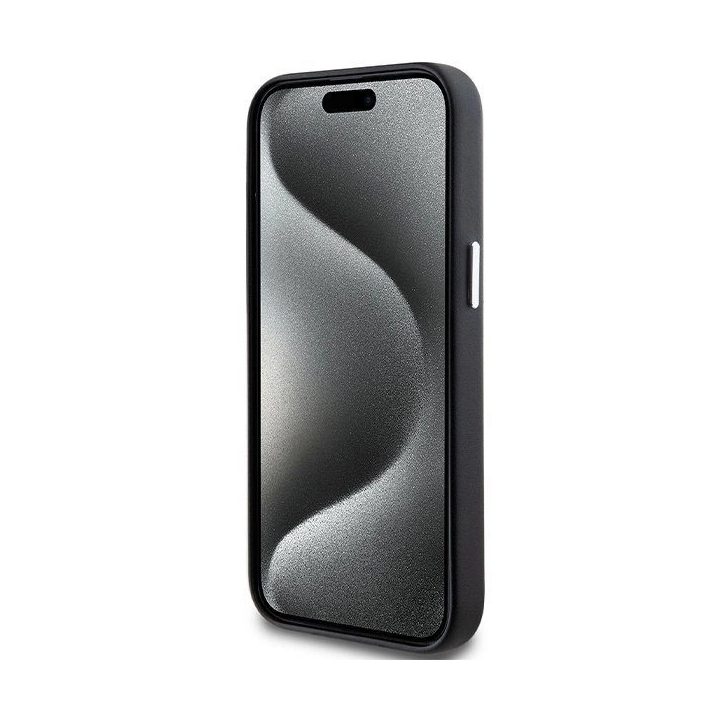 BMW Signature Wrapped Metal MagSafe dėklas iPhone 15 Plus / 14 Plus - juodas
