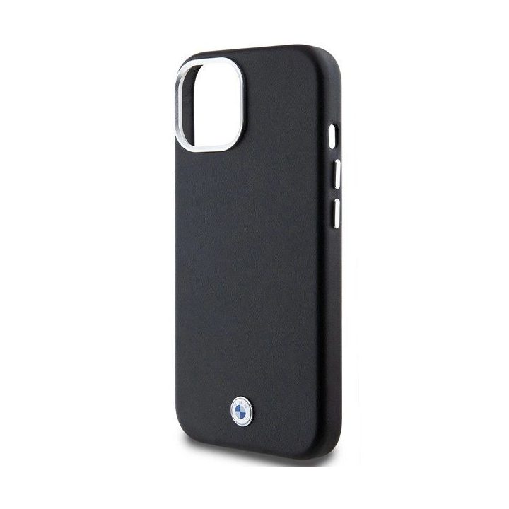 BMW Signature Wrapped Metal MagSafe dėklas iPhone 15 Plus / 14 Plus - juodas