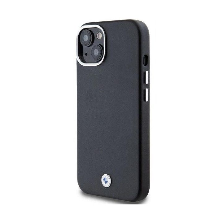 BMW parašu aptrauktas metalinis MagSafe dėklas iPhone 15/14/13 - juodas