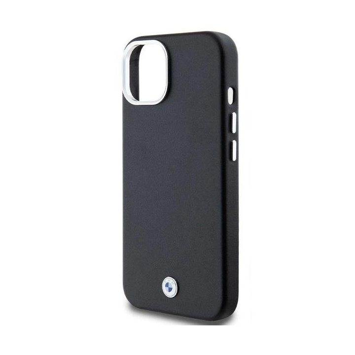 BMW parašu aptrauktas metalinis MagSafe dėklas iPhone 15/14/13 - juodas