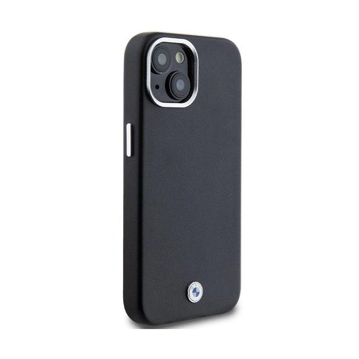 BMW parašu aptrauktas metalinis MagSafe dėklas iPhone 15/14/13 - juodas