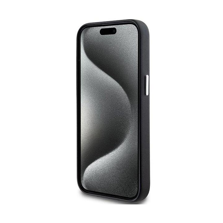 BMW parašu aptrauktas metalinis MagSafe dėklas iPhone 15/14/13 - juodas