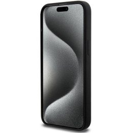 BMW M silikoninis MagSafe dėklas iPhone 15 Pro Max - juodas