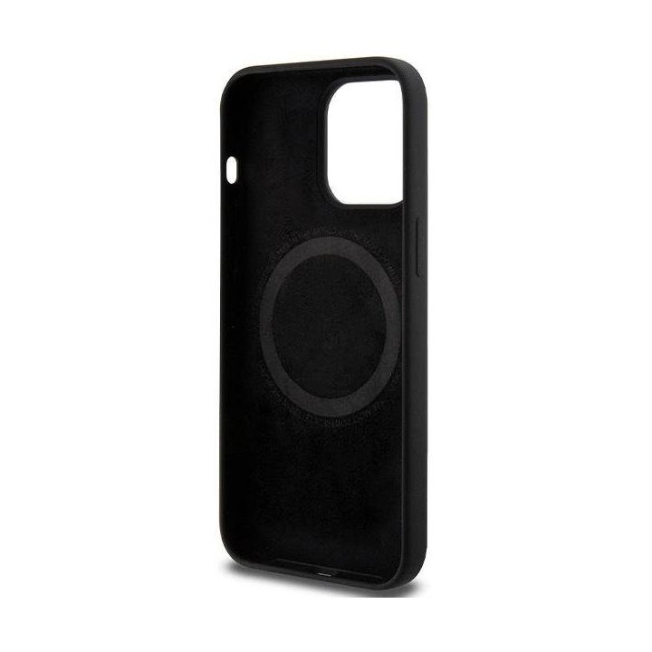 BMW M silikoninis MagSafe dėklas iPhone 15 Pro Max - juodas