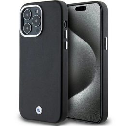 BMW Signature Wrapped Metal MagSafe dėklas iPhone 15 Pro Max - juodas