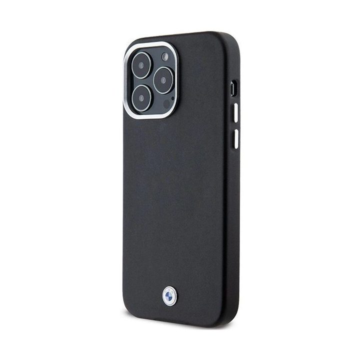 BMW Signature Wrapped Metal MagSafe dėklas iPhone 15 Pro Max - juodas