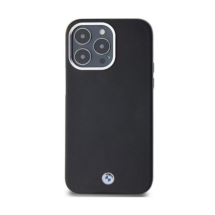 BMW Signature Wrapped Metal MagSafe dėklas iPhone 15 Pro Max - juodas