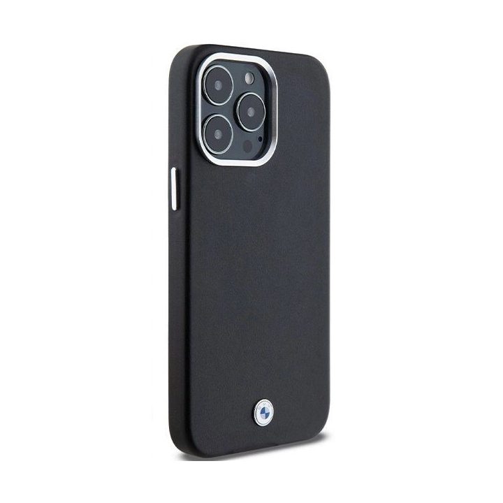 BMW Signature Wrapped Metal MagSafe dėklas iPhone 15 Pro Max - juodas