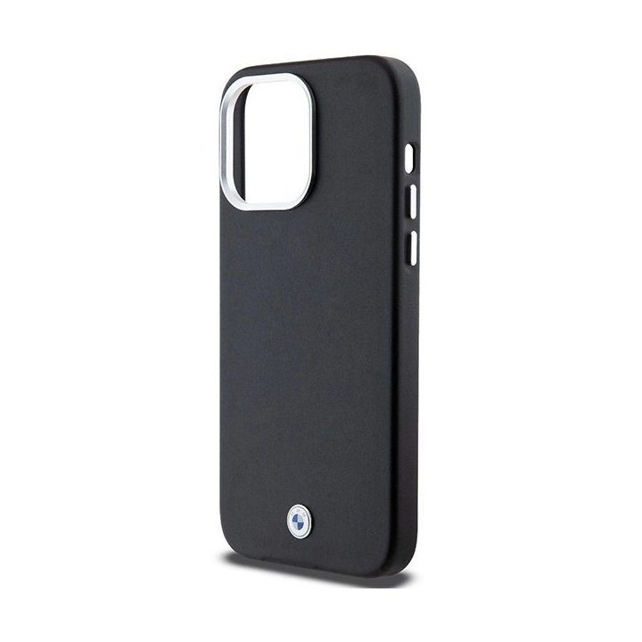 BMW Signature Wrapped Metal MagSafe dėklas iPhone 15 Pro Max - juodas
