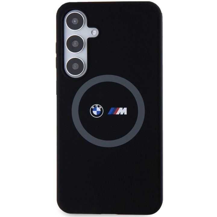 BMW M silikoninis spausdintas žiedas MagSafe dėklas Samsung Galaxy S24+ - juodas