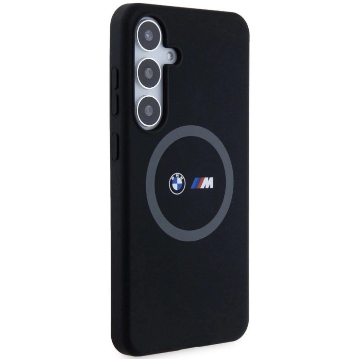BMW M silikoninis spausdintas žiedas MagSafe dėklas Samsung Galaxy S24+ - juodas