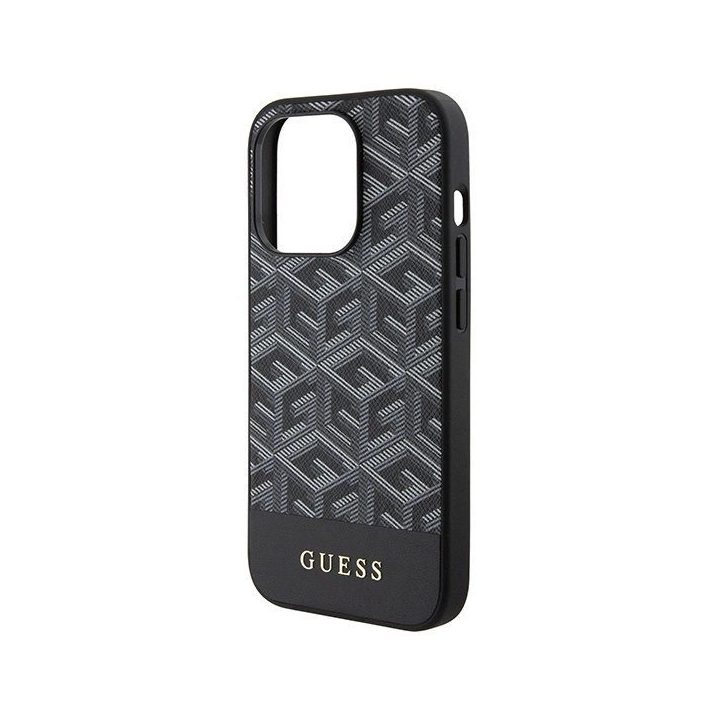 Guess GCube Stripes MagSafe dėklas iPhone 15 Pro Max - juodas