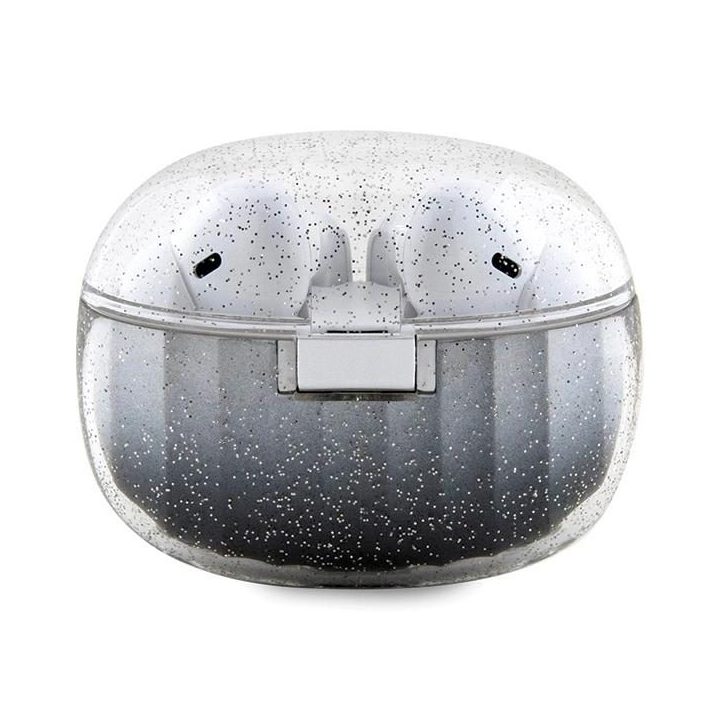 Guess Glitter Gradient TWS Bluetooth ausinės su doko stotimi - juodos spalvos