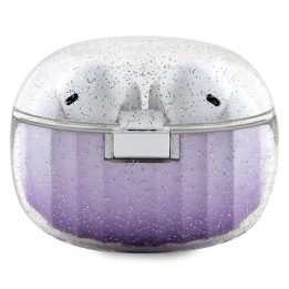 Guess Glitter Gradient TWS Bluetooth ausinės su doko stotimi - violetinės spalvos