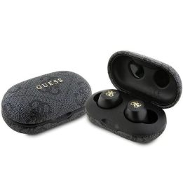 TWS Guess 4G Metalinės Bluetooth ausinės su ENC doko stotimi - juodos spalvos
