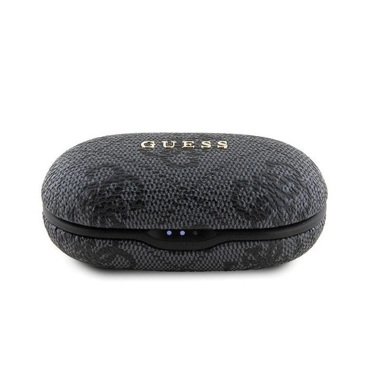TWS Guess 4G Metalinės Bluetooth ausinės su ENC doko stotimi - juodos spalvos