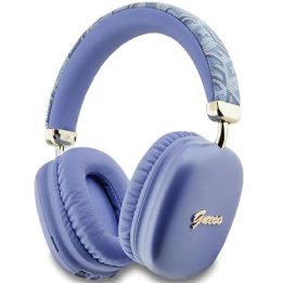 Guess GCube metalinės Bluetooth ausinės su logotipu - violetinės spalvos
